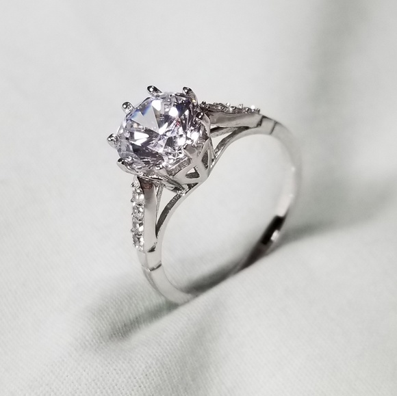 Sterling silver engagement ring - Picture 2 of 5